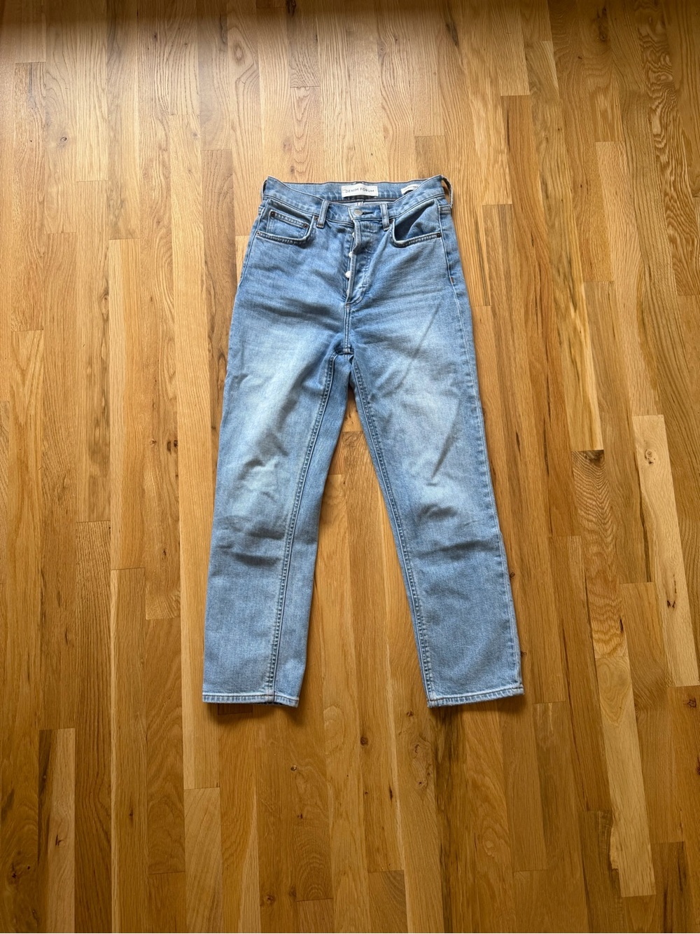 Denim Forum Light Blue Straight-Leg Jeans
